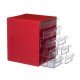 Gaveteiro CG508/5 Vermelho Com 8 Gavetas E 40 Divisórias